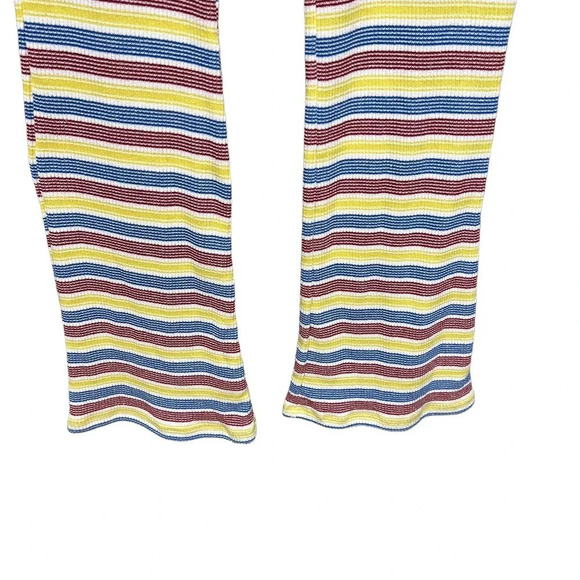 Zara Rib Texture Striped Pull On Flared Bell Bottom Pants Multicolor Size Large - Picture 4 of 12